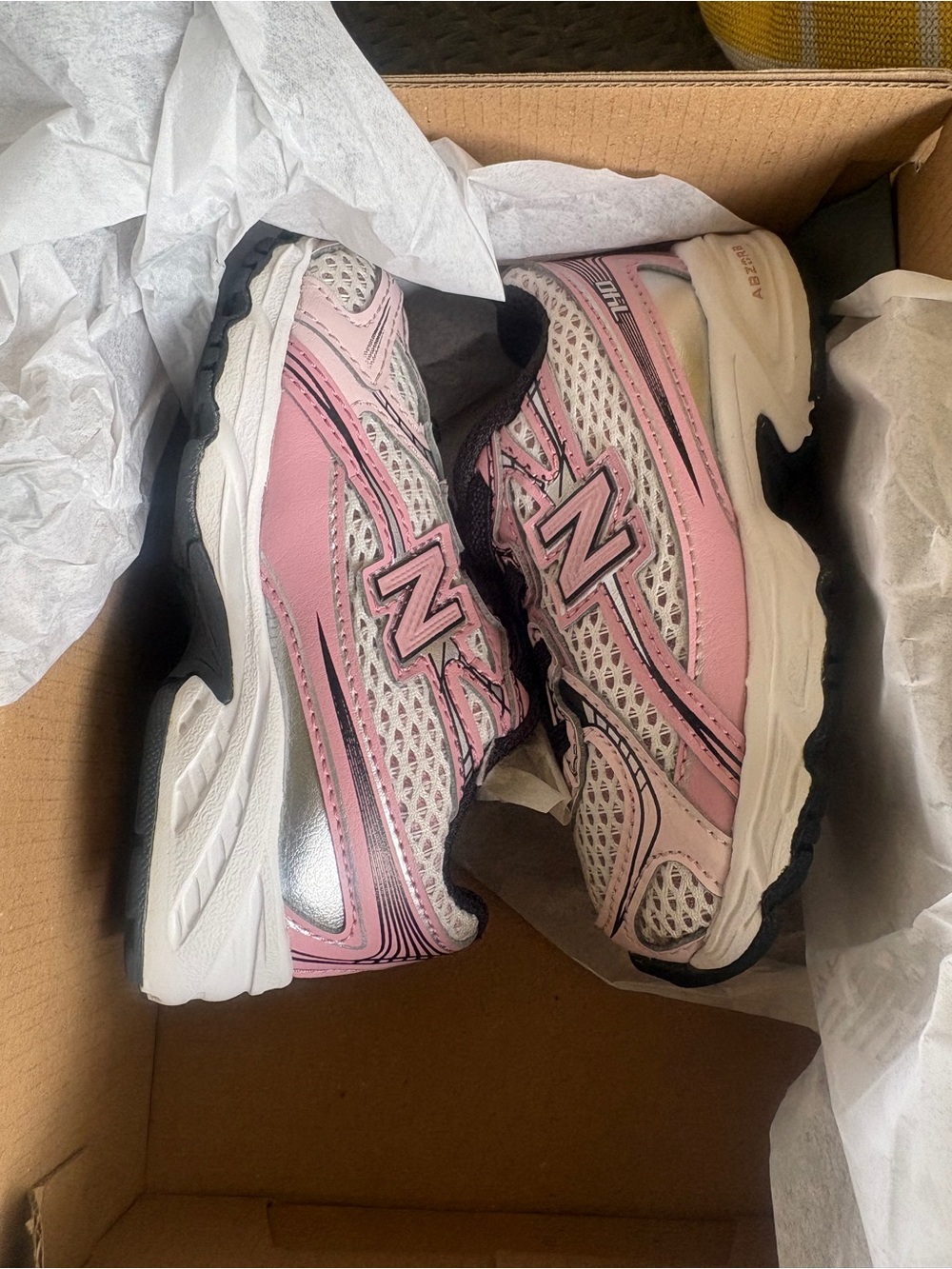 New Balance Pink and Silver Kids' Sneakers